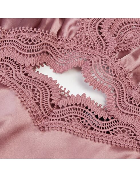 Top en soie avec guipure lilas