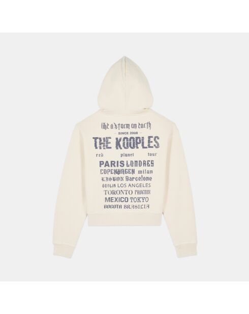 Sweatshirt à capuche écru