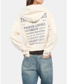 Sweatshirt à capuche écru