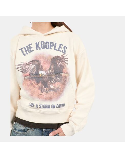 Sweatshirt à capuche écru