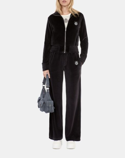 Pantalon de jogging logo en velours noir