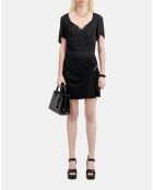 Jupe courte en crêpe avec zip noire