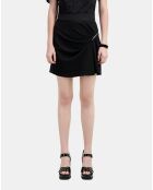 Jupe courte en crêpe avec zip noire