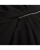 Jupe courte en crêpe avec zip noire