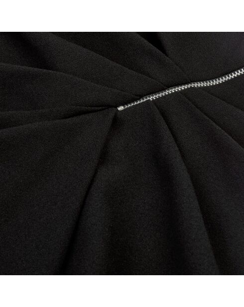 Jupe courte en crêpe avec zip noire