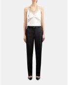 Pantalon droit tencel style militaire noir