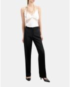 Pantalon droit tencel style militaire noir