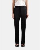 Pantalon droit tencel style militaire noir