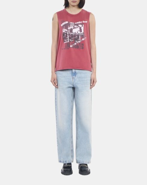 Débardeur avec sérigraphie rubis