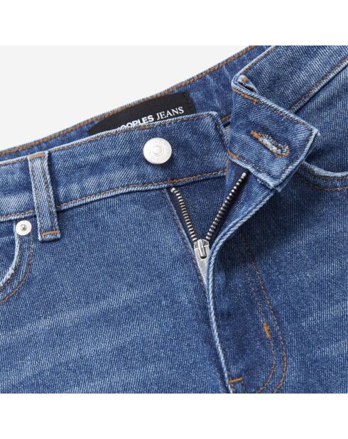 Jean droit cropped bleu délavé