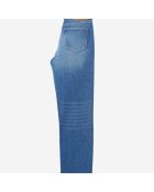 Jean droit cropped bleu délavé