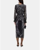 Top avec cœurs argentés noirs