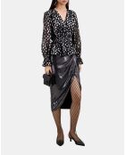 Top avec cœurs argentés noirs