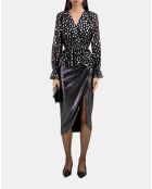 Top avec cœurs argentés noirs