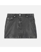 Jupe courte en cuir noir