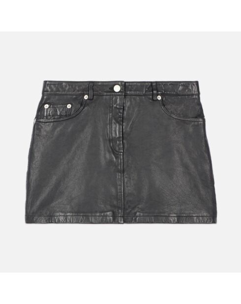 Jupe courte en cuir noir