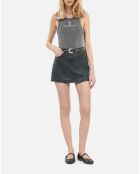 Jupe courte en cuir noir