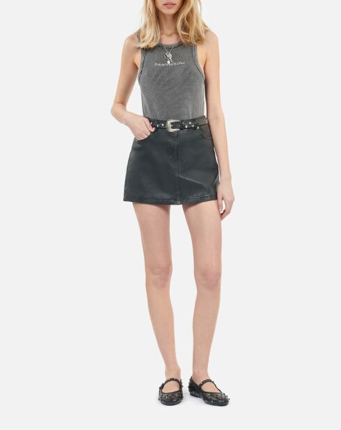Jupe courte en cuir noir