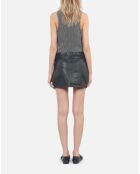 Jupe courte en cuir noir
