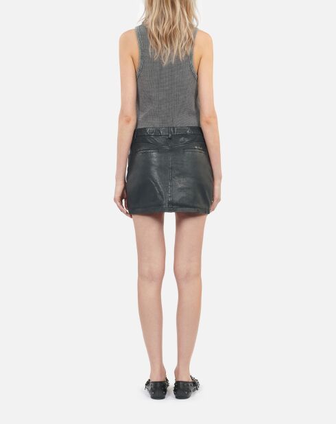 Jupe courte en cuir noir