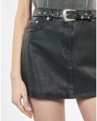 Jupe courte en cuir noir