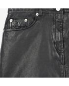 Jupe courte en cuir noir