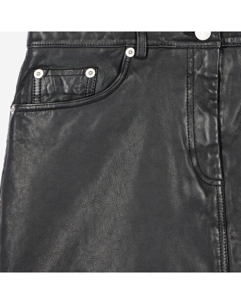 Jupe courte en cuir noir
