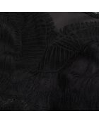 Caraco avec détails en dentelle et soie noirs