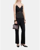 Caraco avec détails en dentelle et soie noirs