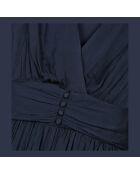 Robe courte tissu crinckle bleu marine