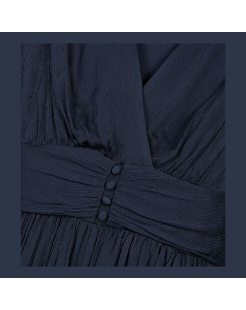 Robe courte tissu crinckle bleu marine