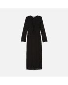 Robe longue en guipure noire