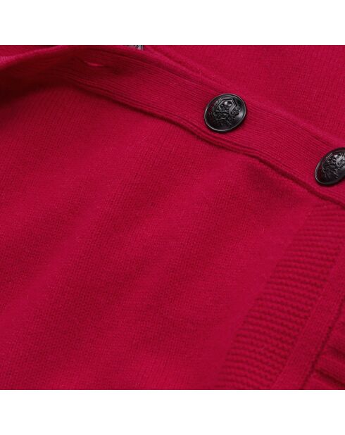 Pull en cachemire avec boutons fuchsia