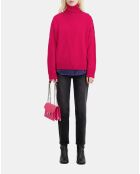 Pull en cachemire avec boutons fuchsia