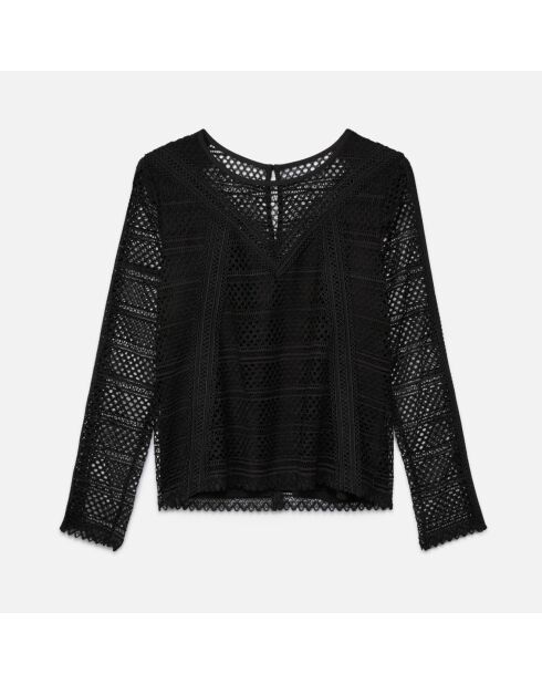 Top en guipure noir
