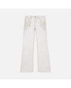 Jean clouté droit argenté