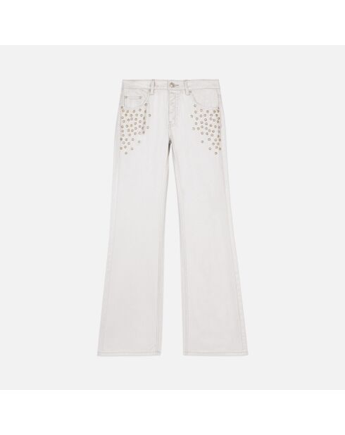 Jean clouté droit argenté