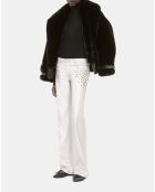 Jean clouté droit argenté