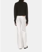 Jean clouté droit argenté