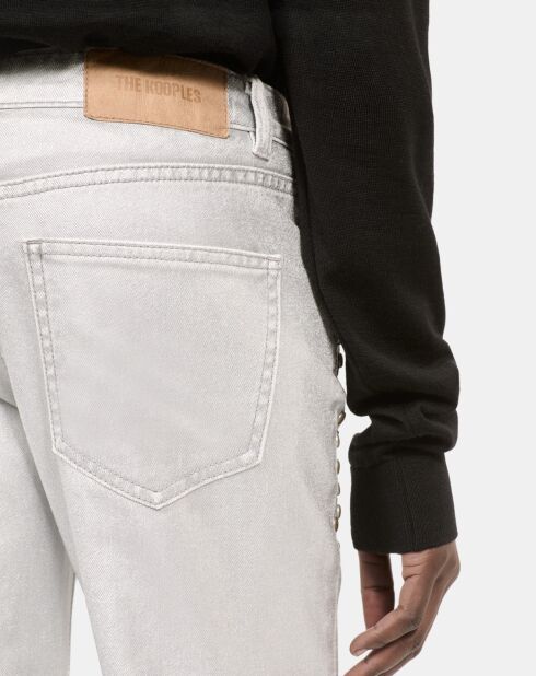 Jean clouté droit argenté