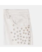 Jean clouté droit argenté