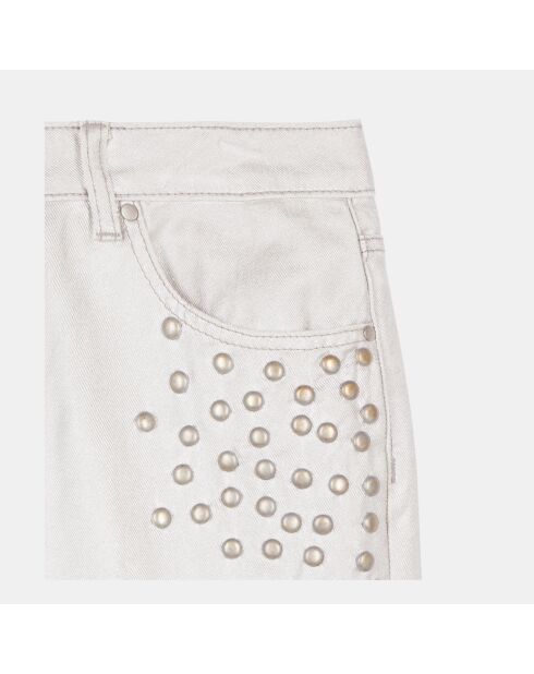 Jean clouté droit argenté