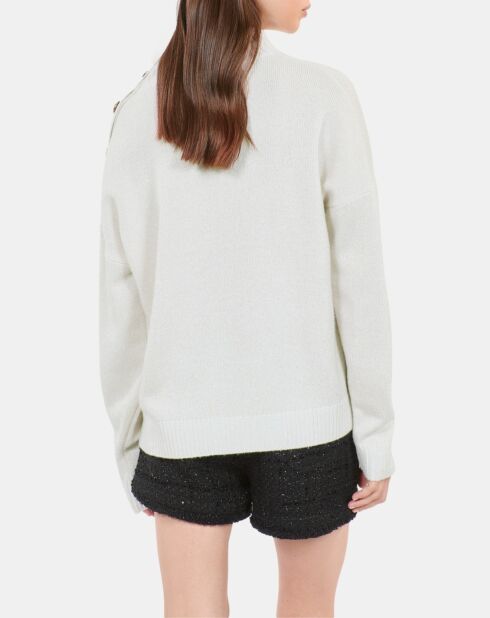 Pull en laine et cachemire écru