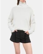 Pull en laine et cachemire écru