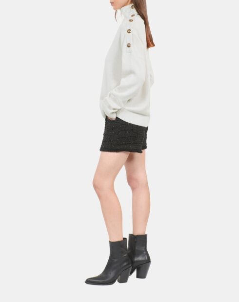 Pull en laine et cachemire écru