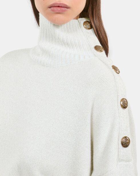 Pull en laine et cachemire écru