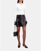 Jupe courte en cuir noire