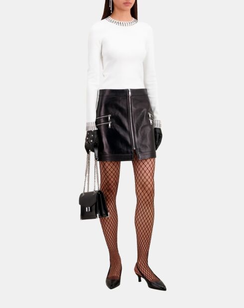 Jupe courte en cuir noire