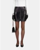 Jupe courte en cuir noire