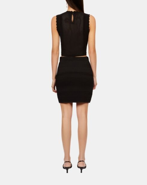 Jupe courte en maille noire
